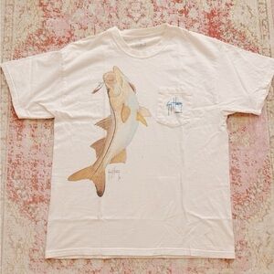 Guy Harvey, Men’s Vintage Cream T-Shirt with Fish Design